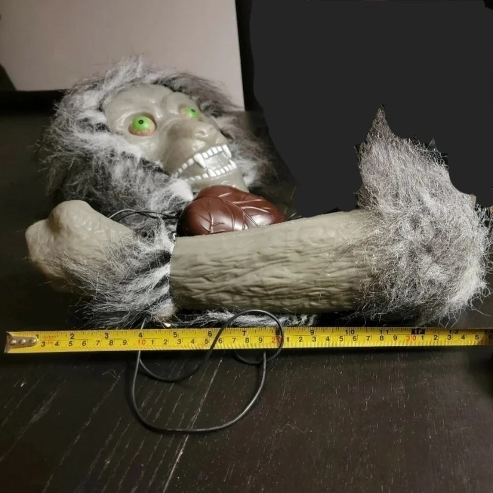 Vintage All Hallow's Eve Lighted Werewolf Blow Mold Arm Beating Heart Halloween